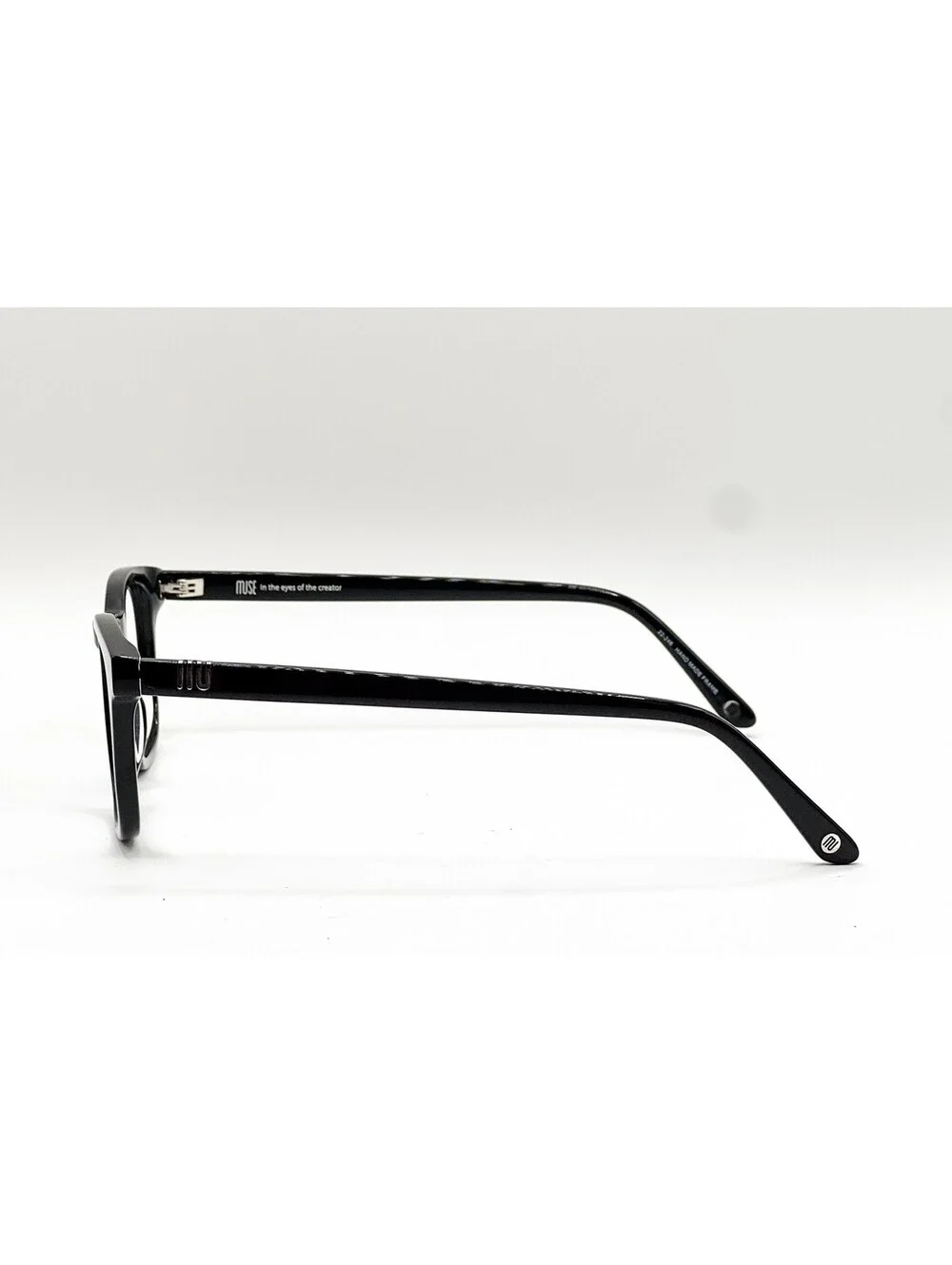 Muse 32-001963 Shiny Black Rectangle Authentic Eyeglass Frames 49-20